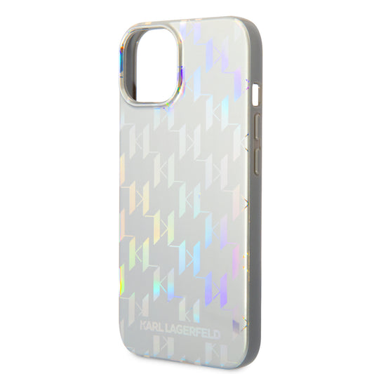 Futrola za Apple iPhone 14 Plus, Karl Lagerfeld, Monogram Iridescent, Srebrna