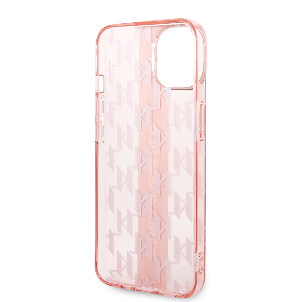 Futrola za Apple iPhone 14 Plus, Karl Lagerfeld, Monogram Stripe, Roze