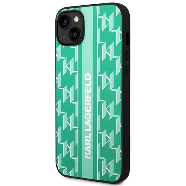 Futrola za Apple iPhone 14 Plus, Karl Lagerfeld, Monogram Stripe, Zelena