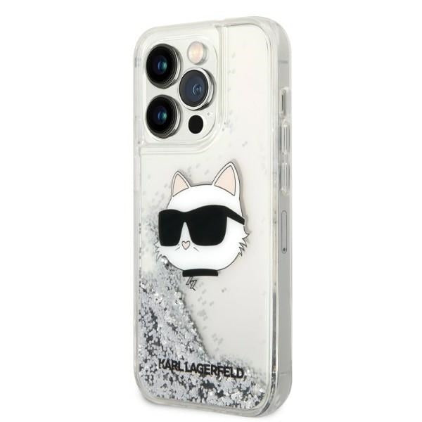 Futrola za Apple iPhone 14 Pro, Karl Lagerfeld, Glitter Choupette's Head, Srebrna