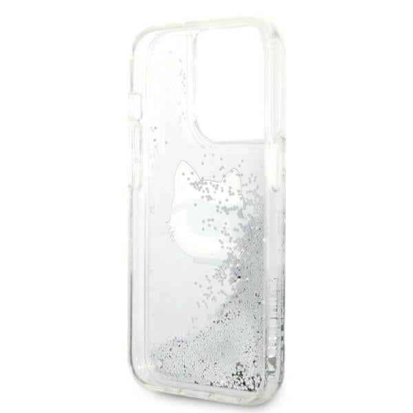 Futrola za Apple iPhone 14 Pro, Karl Lagerfeld, Glitter Choupette's Head, Srebrna