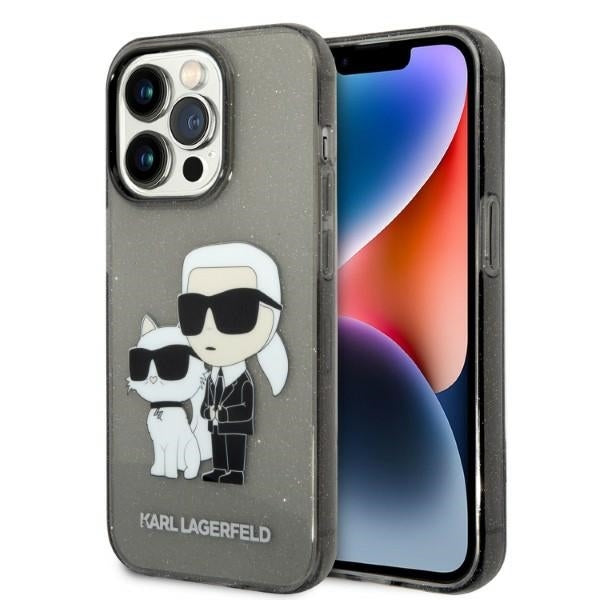 Futrola za Apple iPhone 14 Pro, Karl Lagerfeld, Glitter Karl & Choupette, Crna