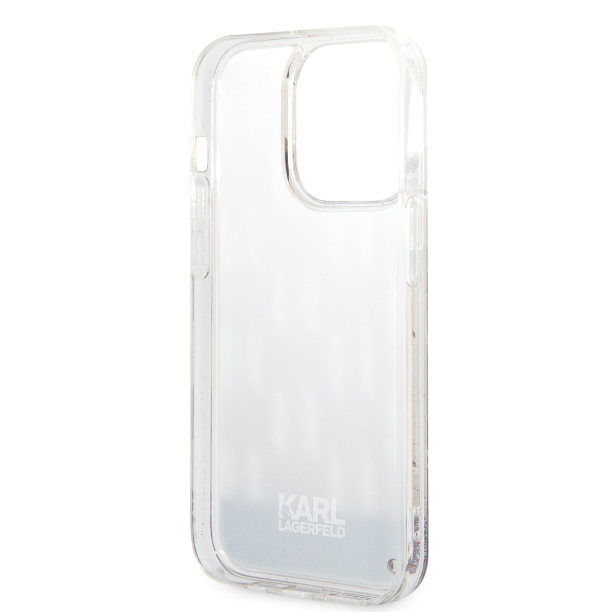 Futrola za Apple iPhone 14 Pro, Karl Lagerfeld, Liquid Glitter Monogram, Srebrna