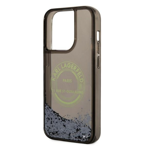 Futrola za Apple iPhone 14 Pro, Karl Lagerfeld, Liquid Glitter RSG, Crna