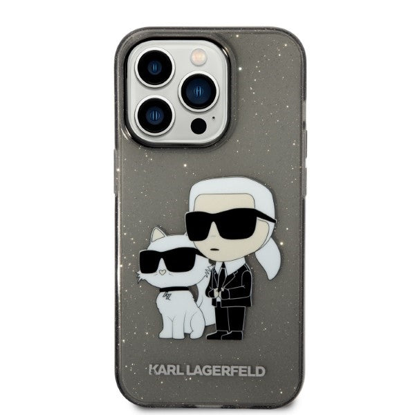 Futrola za Apple iPhone 14 Pro Max, Karl Lagerfeld, Glitter Karl & Choupette, Crna