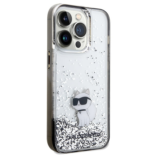 Futrola za Apple iPhone 14 Pro Max, Karl Lagerfeld, Liquid Glitter Choupette, Transparentna