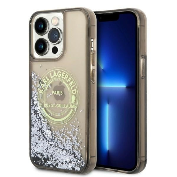 Futrola za Apple iPhone 14 Pro Max, Karl Lagerfeld, Liquid Glitter RSG, Crna
