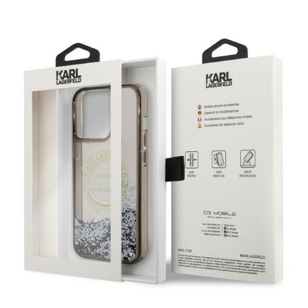 Futrola za Apple iPhone 14 Pro Max, Karl Lagerfeld, Liquid Glitter RSG, Crna