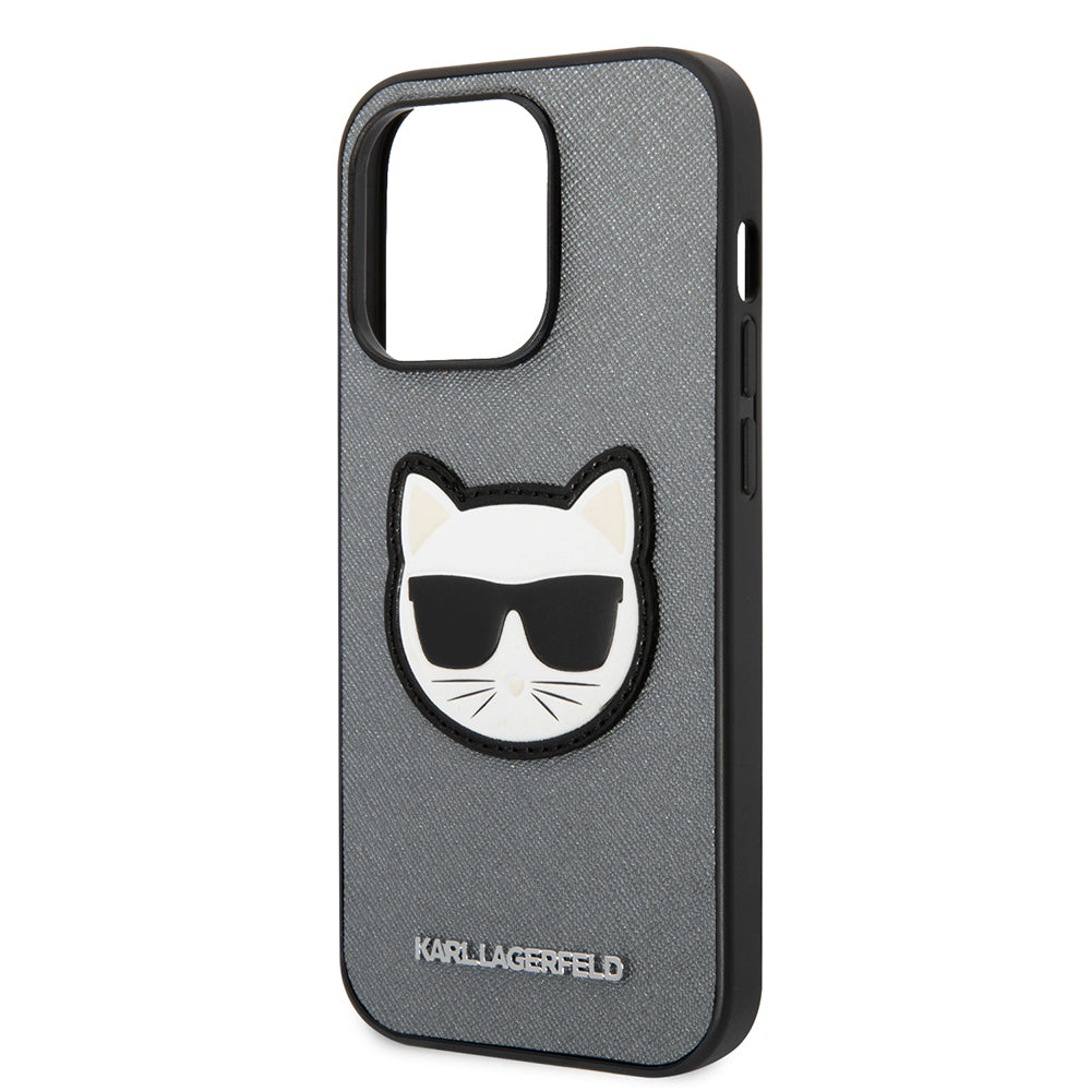 Futrola za Apple iPhone 14 Pro Max, Karl Lagerfeld, Saffiano Choupette's Head, Srebrna