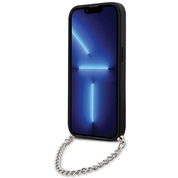 Futrola za Apple iPhone 14 Pro Max, Karl Lagerfeld, Saffiano Monogram Chain, Srebrna