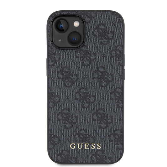 Futrola za Apple iPhone 15, Guess, 4G Metal Gold Logo, Siva