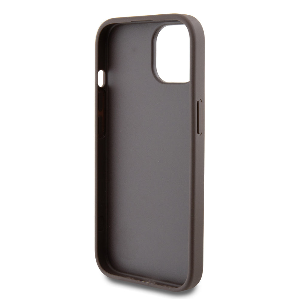 Futrola za Apple iPhone 15, Guess, 4G Metal Gold Logo, Braon