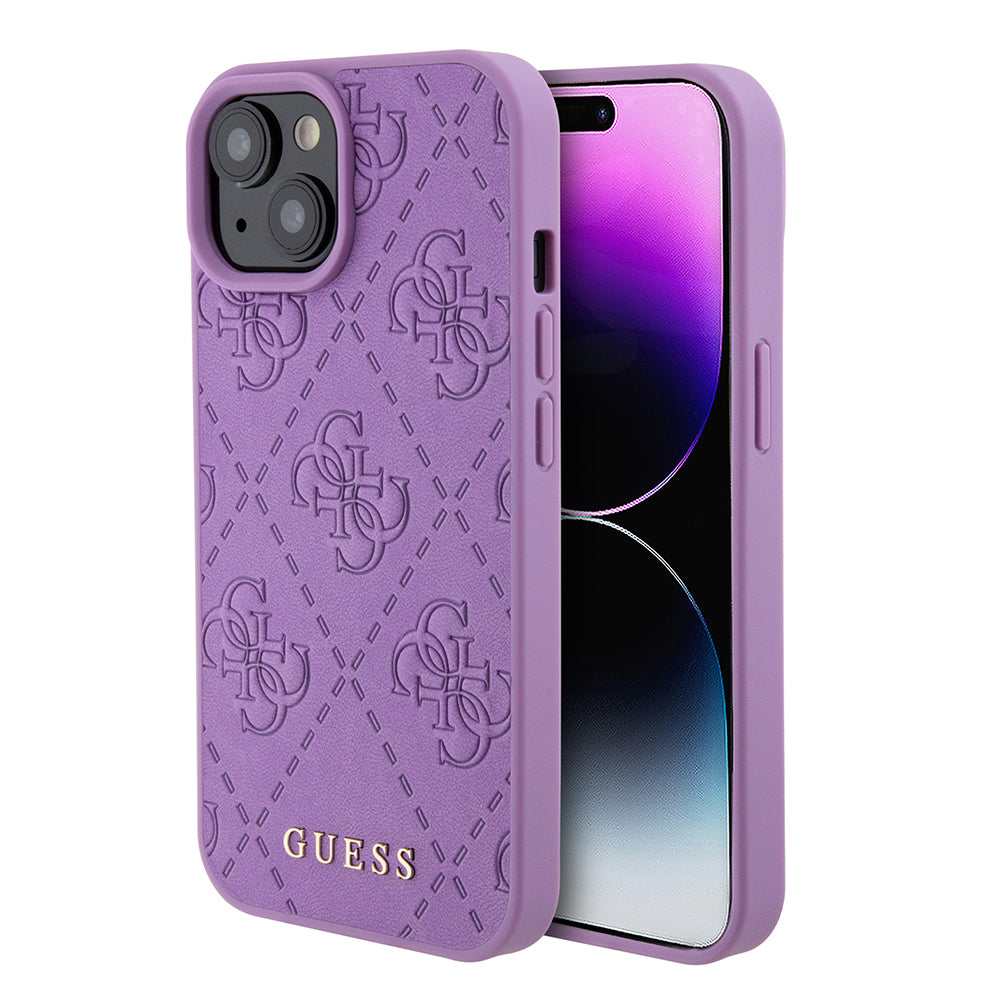 Futrola za Apple iPhone 15, Guess, 4G Stamped, Svetlo Ljubičasta