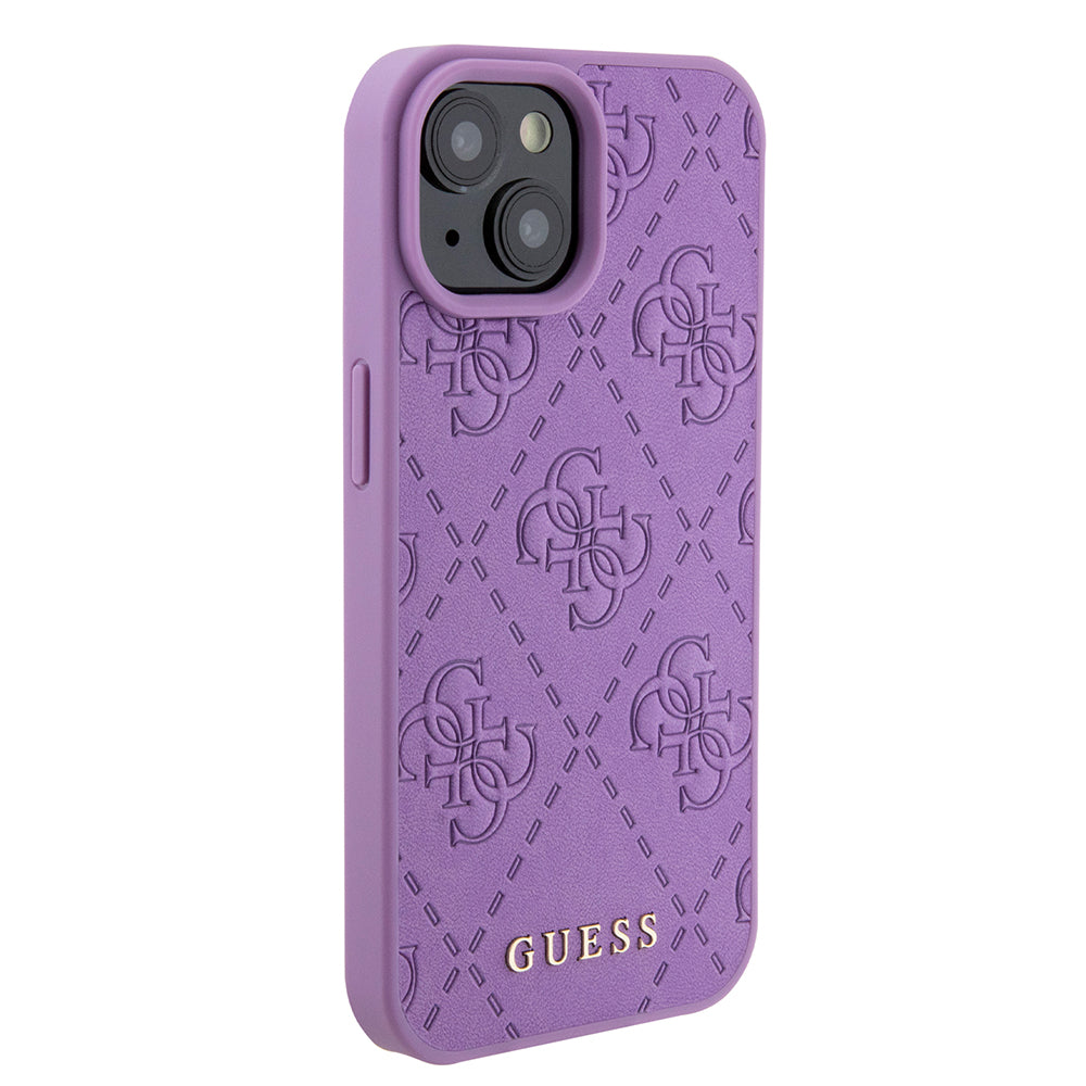 Futrola za Apple iPhone 15, Guess, 4G Stamped, Svetlo Ljubičasta