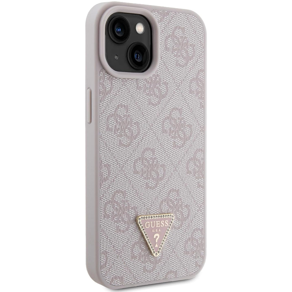 Futrola za Apple iPhone 15, Guess, 4G Triangle Strass, Roze