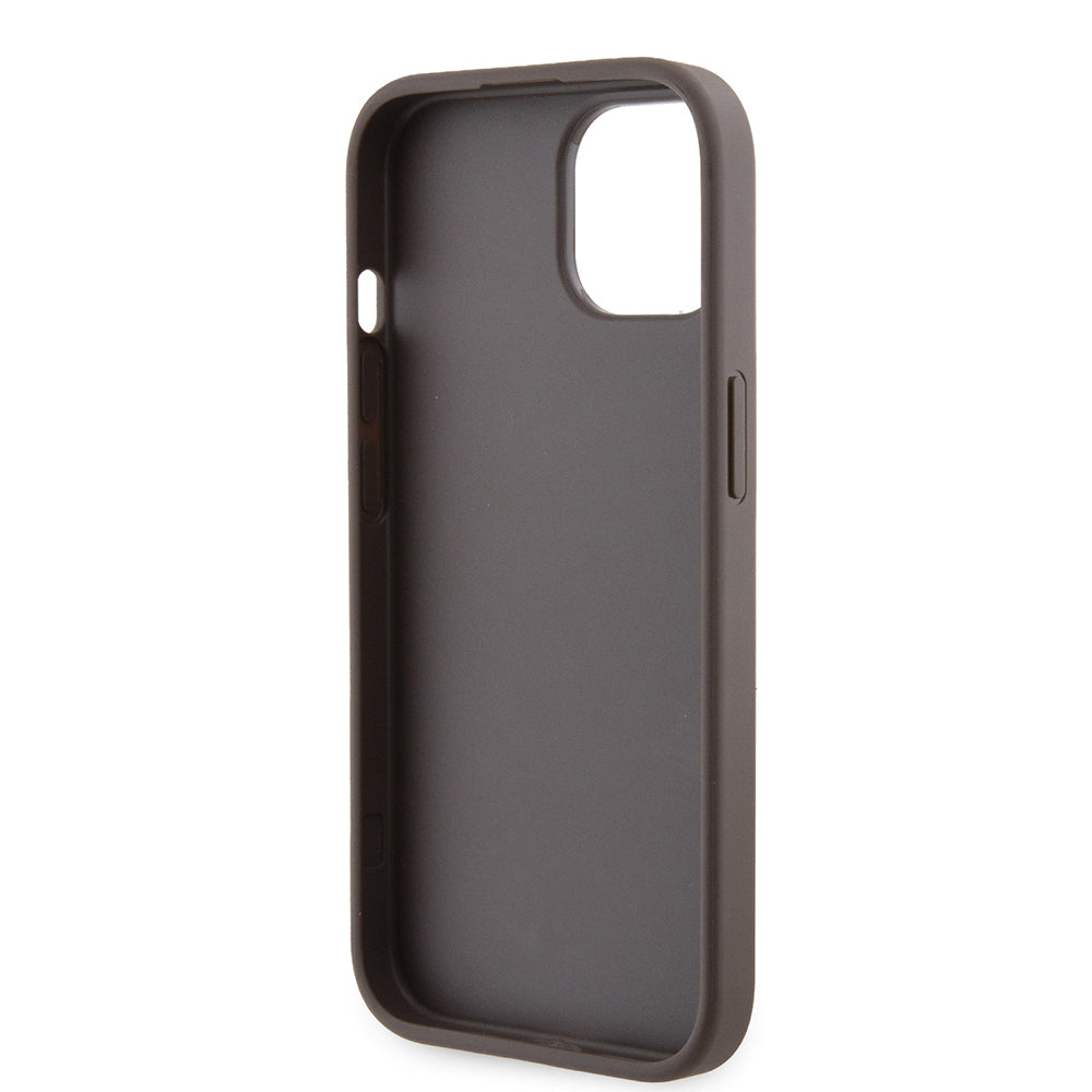 Futrola za Apple iPhone 15, Guess, Grip Stand 4G Triangle Strass, Braon