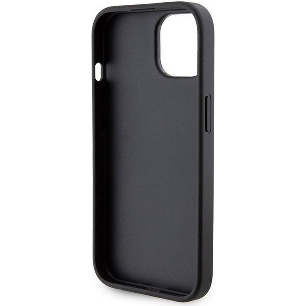 Futrola za Apple iPhone 15, Guess, Grip Stand 4G Triangle Strass, Crna