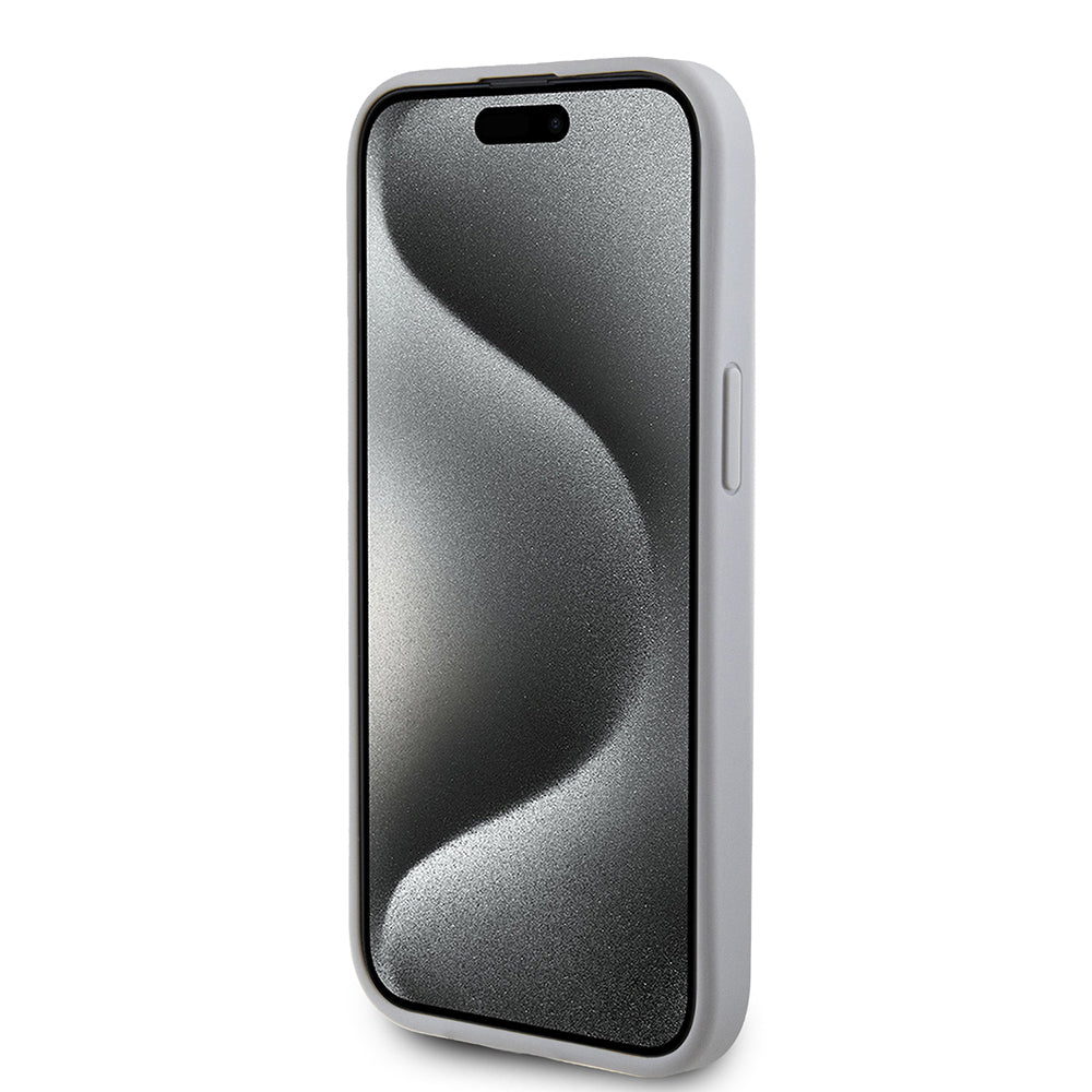 Futrola za Apple iPhone 15, Guess, Strass Metal Logo, Srebrna