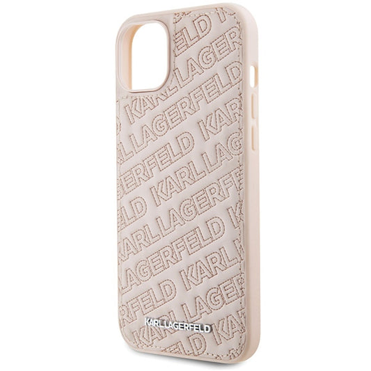 Futrola za Apple iPhone 15, Karl Lagerfeld, Diagonal Quilted K Pattern, Roze