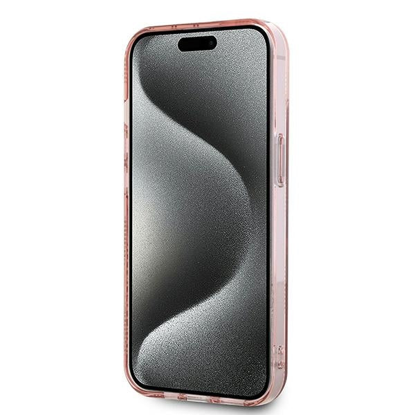 Futrola za Apple iPhone 15, Karl Lagerfeld, IML Luxury Monogram Choupette's Head, Roze
