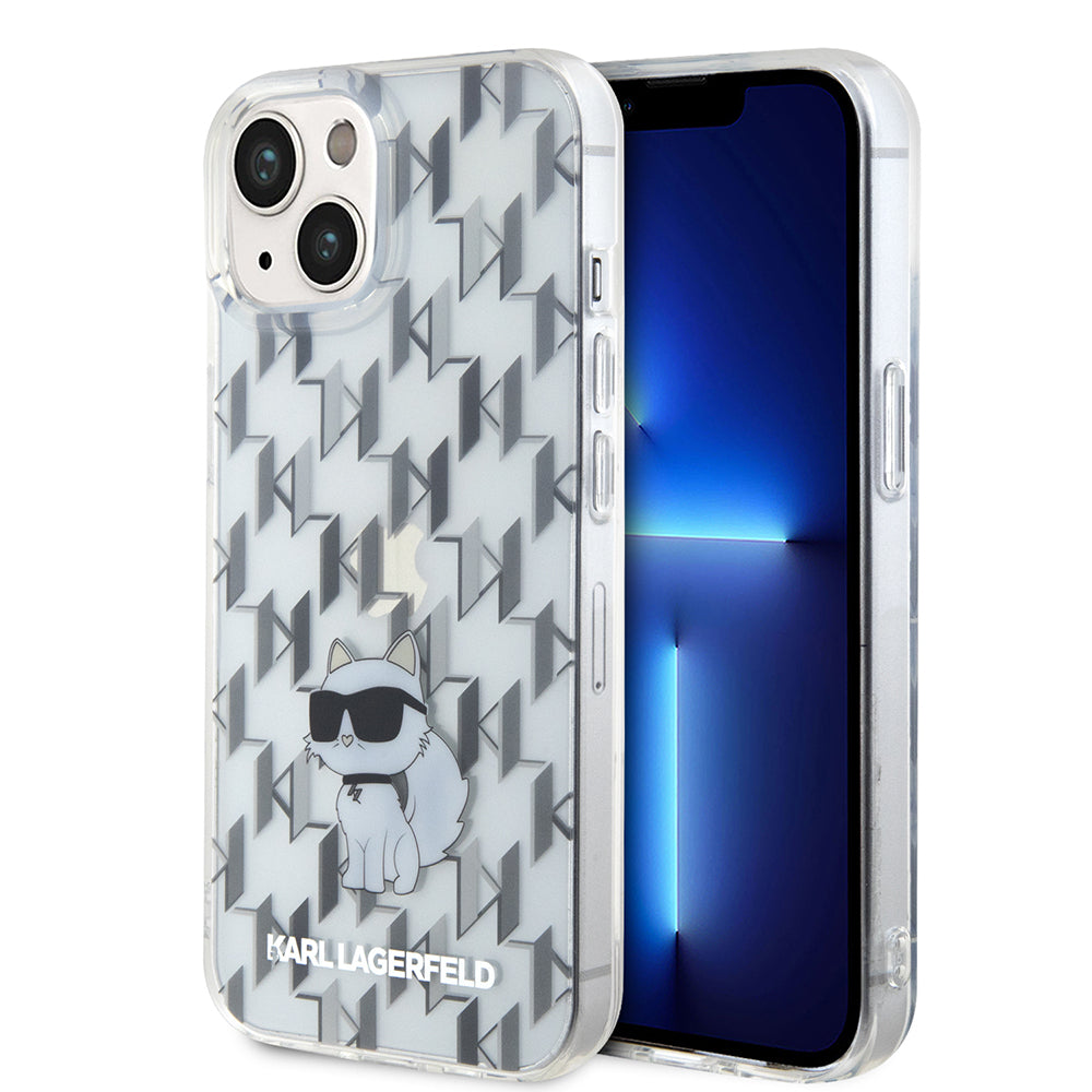 Futrola za Apple iPhone 15, Karl Lagerfeld, Monogram Choupette, Providna