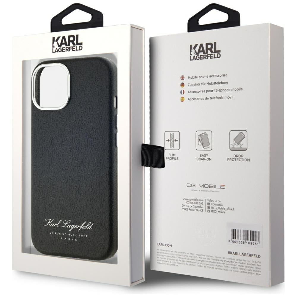 Futrola za Apple iPhone 15, Karl Lagerfeld, RSG, Crna