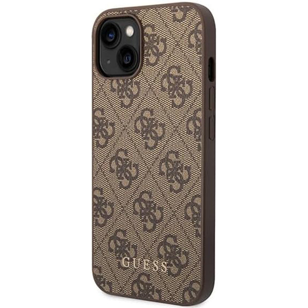 Futrola za Apple iPhone 15 Plus, Guess, 4G Metal Gold Logo, Braon