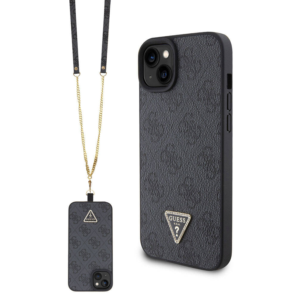 Futrola za Apple iPhone 15 Plus, Guess, Crossbody 4G Metal Logo, Crna