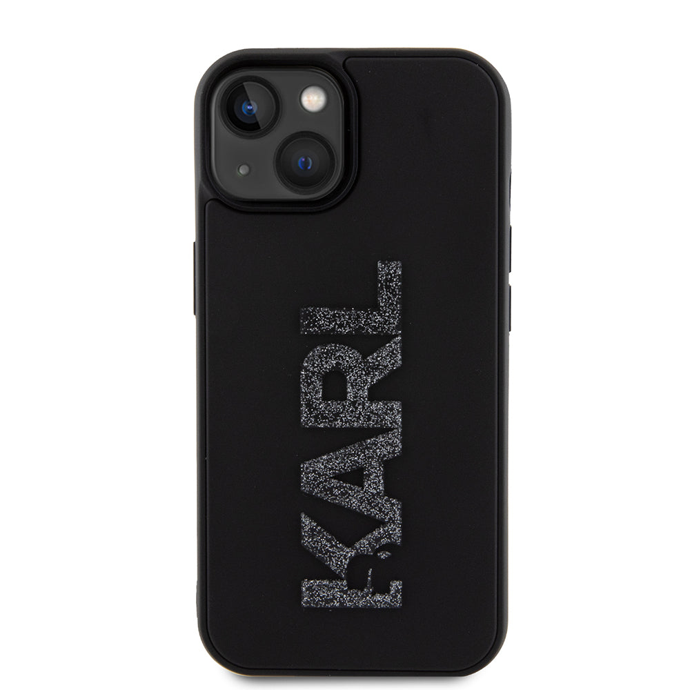 Futrola za Apple iPhone 15 Plus, Karl Lagerfeld, 3D Rubber Glitter Logo, Crna
