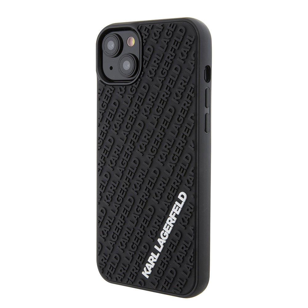 Futrola za Apple iPhone 15 Plus, Karl Lagerfeld, 3D Rubber Multi Logo, Crna