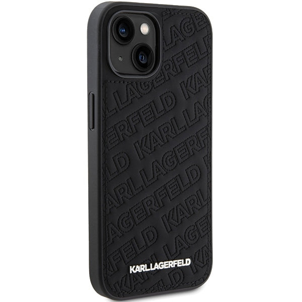 Futrola za Apple iPhone 15 Plus, Karl Lagerfeld, Diagonal Quilted K Pattern, Crna