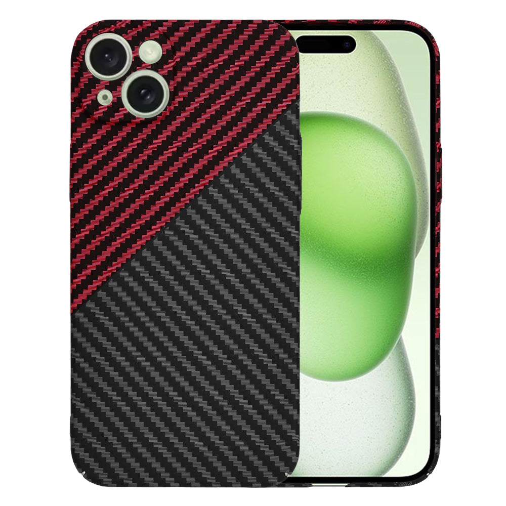 Futrola za Apple iPhone 15 Plus, Techsuit, Carbonite FiberShell, Crno Crvena