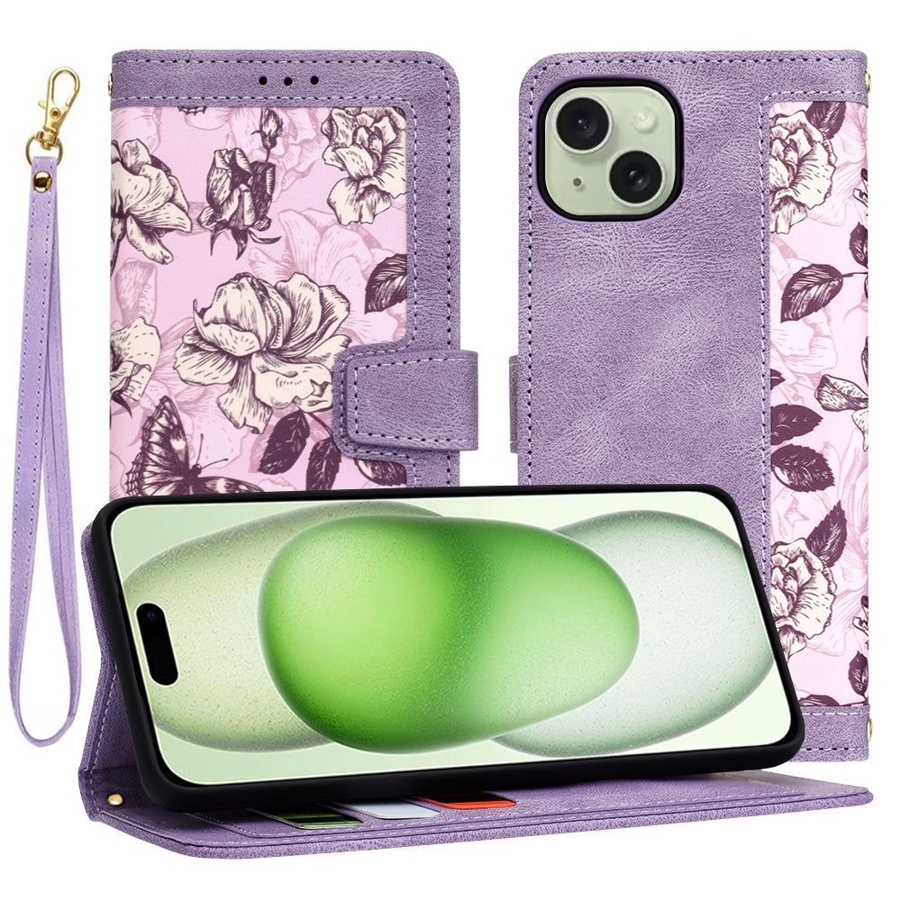Futrola za Apple iPhone 15 Plus, Techsuit, FlipCraft, Ljubičasta