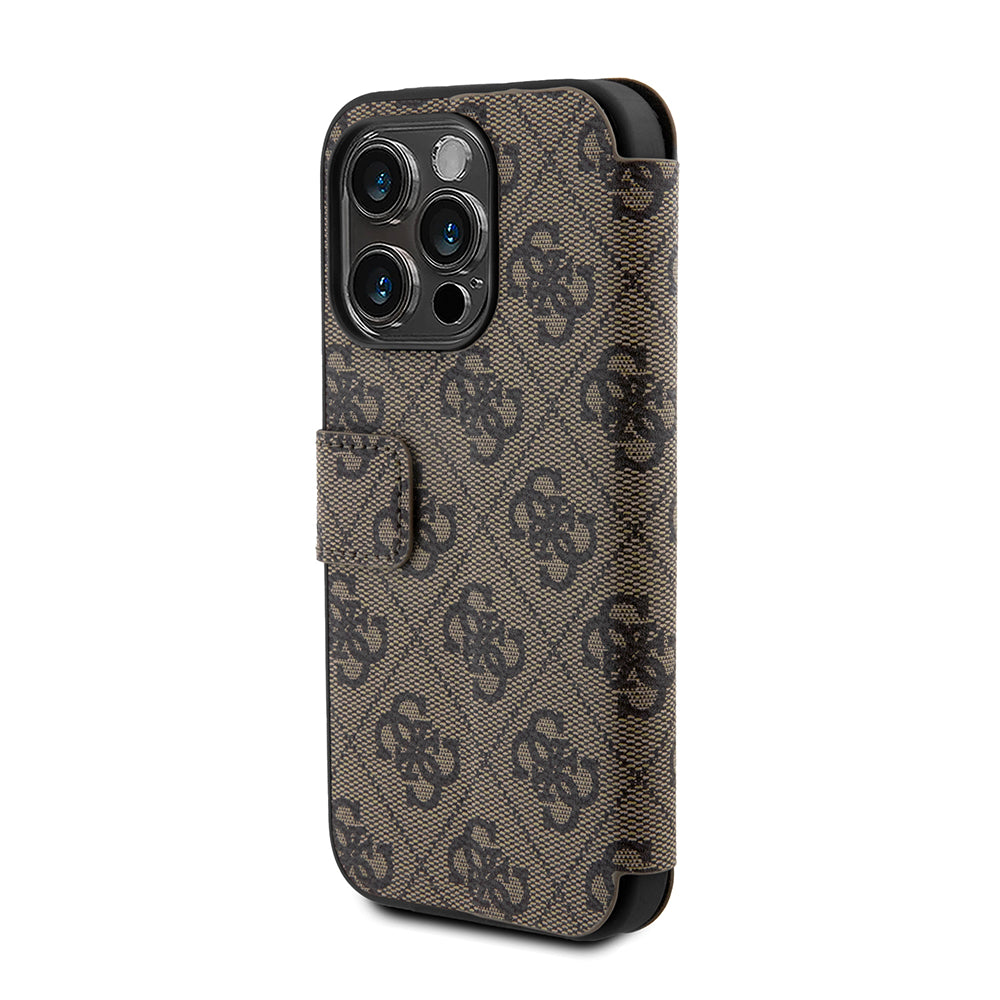 Futrola za Apple iPhone 15 Pro, Guess, 4G Book, Braon