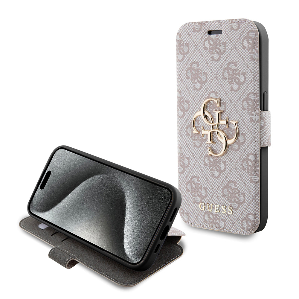 Futrola za Apple iPhone 15 Pro, Guess, 4G Book, Roze