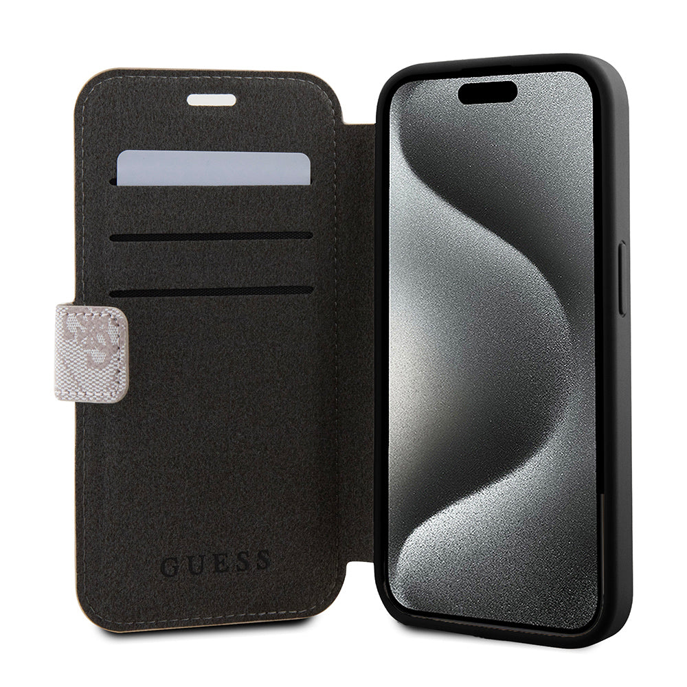 Futrola za Apple iPhone 15 Pro, Guess, 4G Book, Roze
