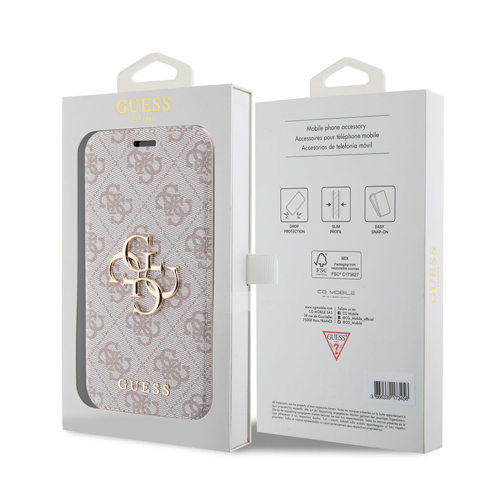 Futrola za Apple iPhone 15 Pro, Guess, 4G Book, Roze