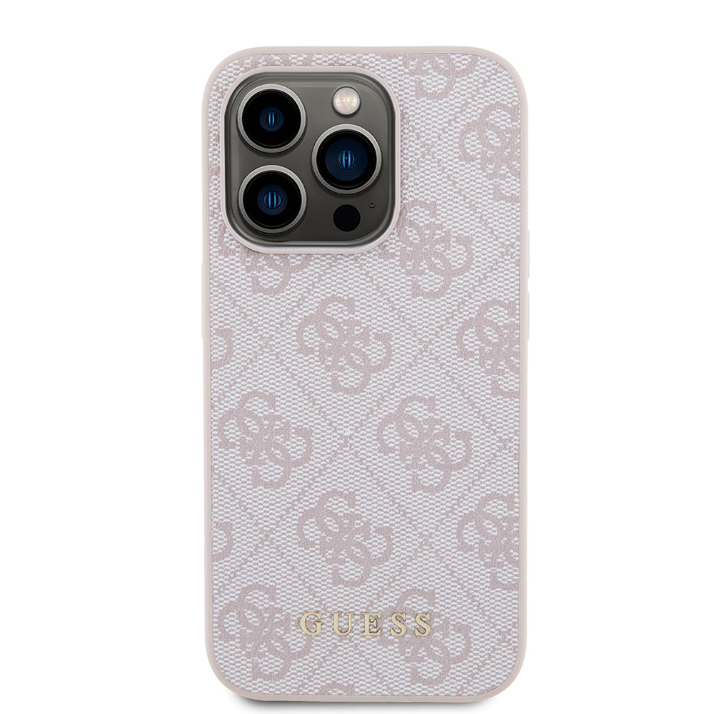 Futrola za Apple iPhone 15 Pro, Guess, 4G Metal Gold Logo, Roze