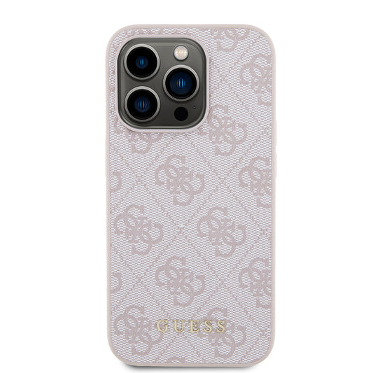 Futrola za Apple iPhone 15 Pro, Guess, 4G Metal Gold Logo, Roze