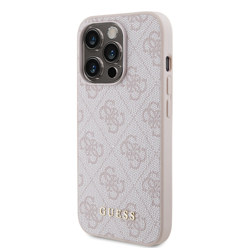 Futrola za Apple iPhone 15 Pro, Guess, 4G Metal Gold Logo, Roze
