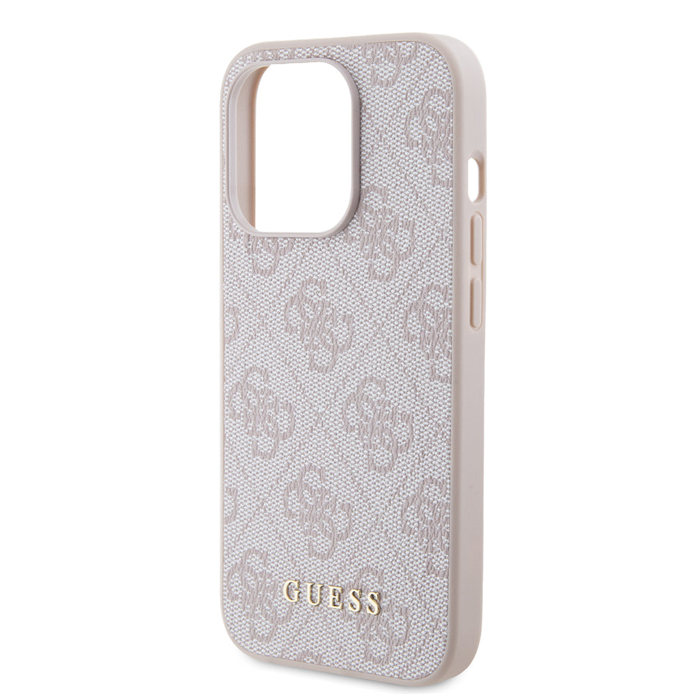 Futrola za Apple iPhone 15 Pro, Guess, 4G Metal Gold Logo, Roze