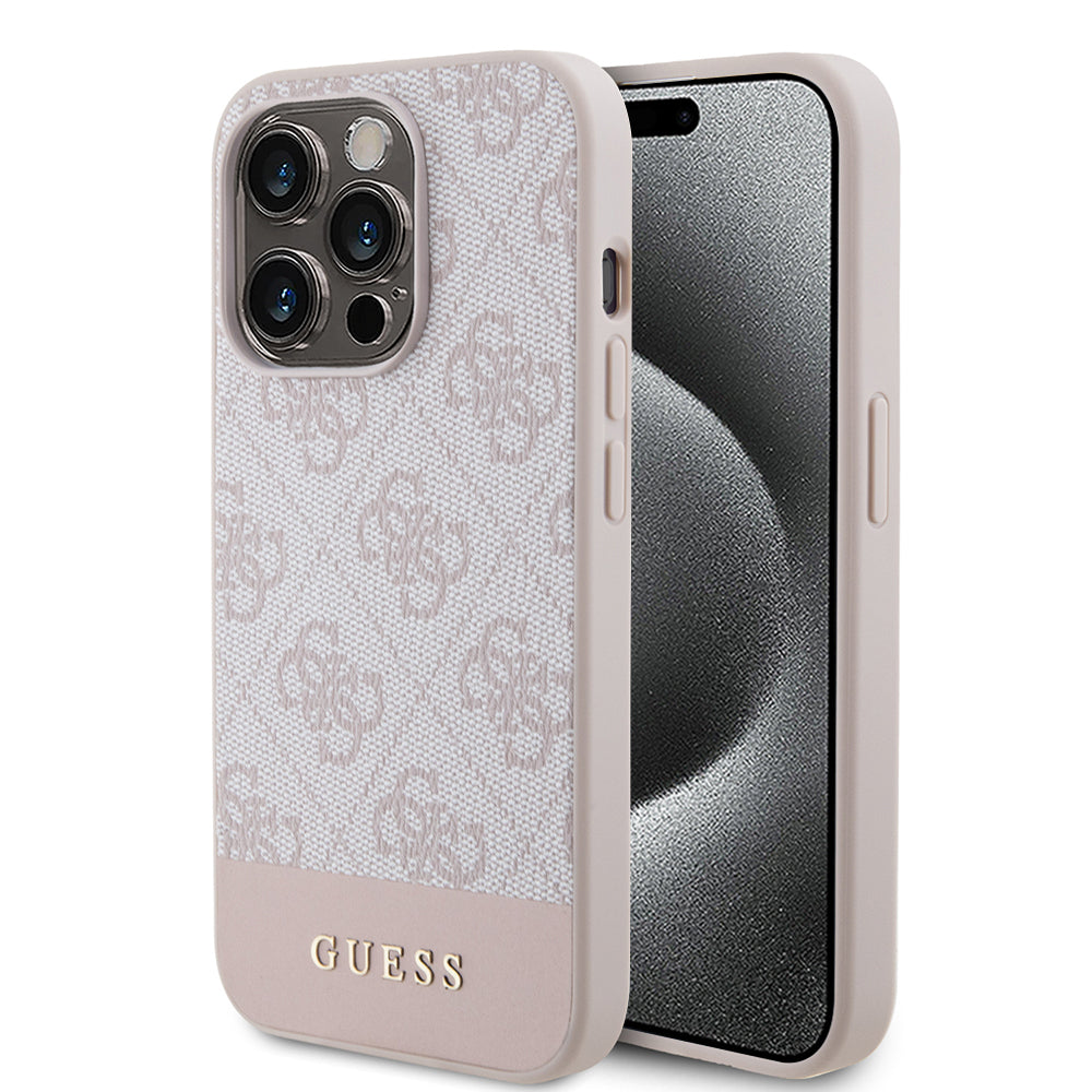 Futrola za Apple iPhone 15 Pro, Guess, 4G Stripe, Roze