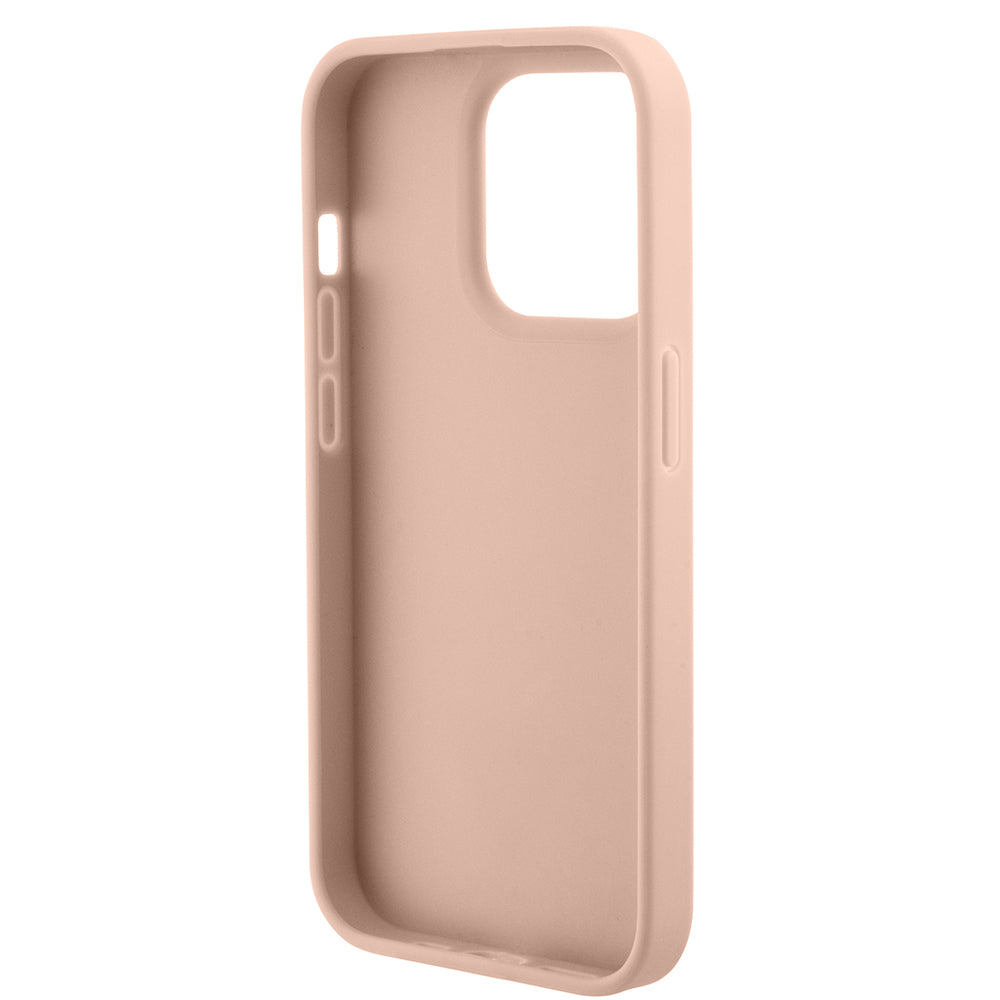 Futrola za Apple iPhone 15 Pro, Guess, Croco Triangle Metal Logo, Roze