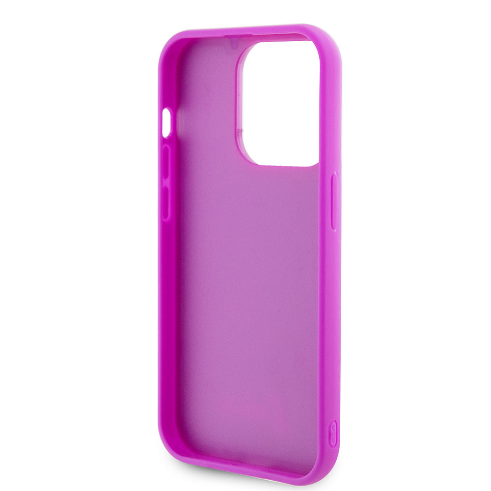 Futrola za Apple iPhone 15 Pro, Guess, Disco Metal Script, Fuksija