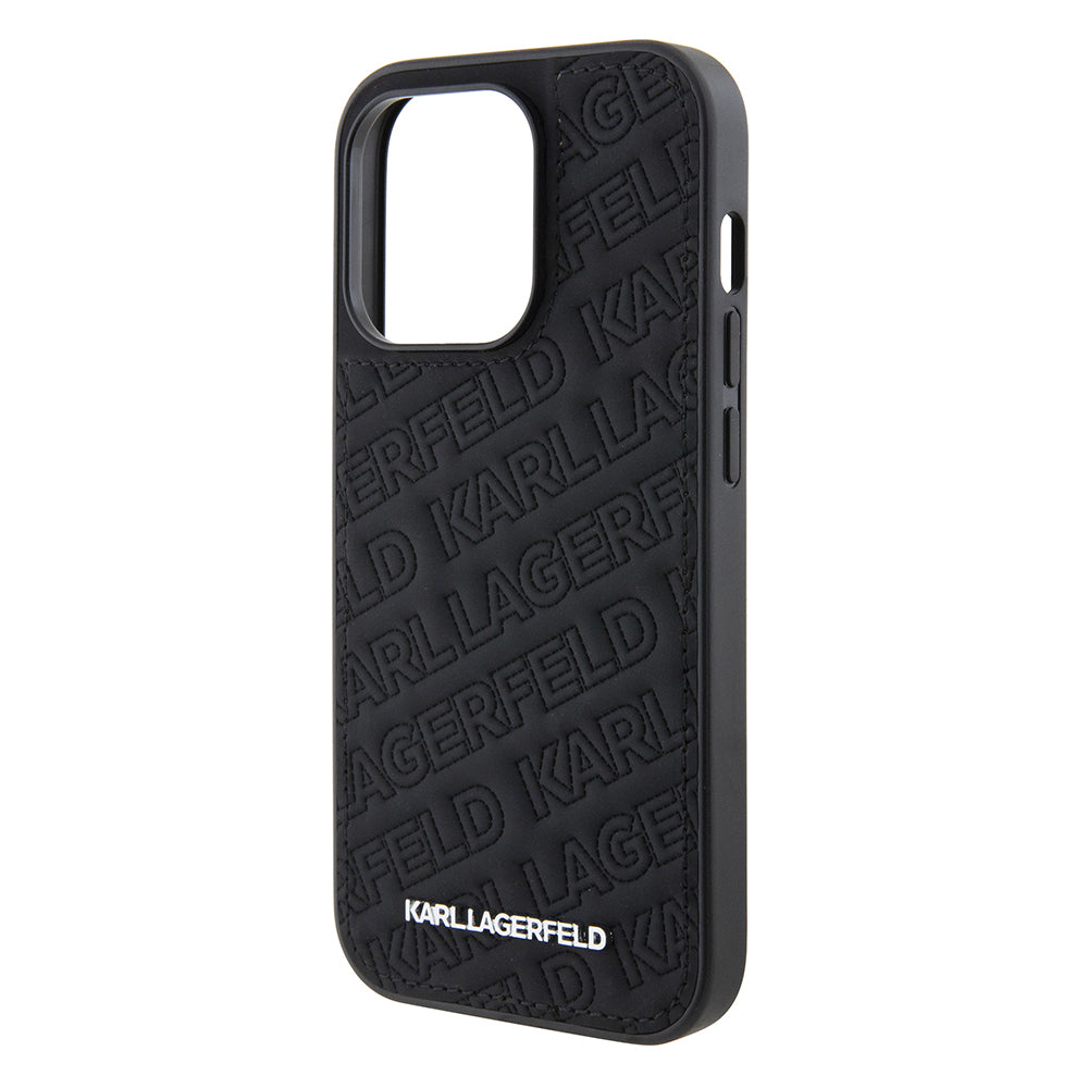 Futrola za Apple iPhone 15 Pro, Karl Lagerfeld, Diagonal Quilted K Pattern, Crna