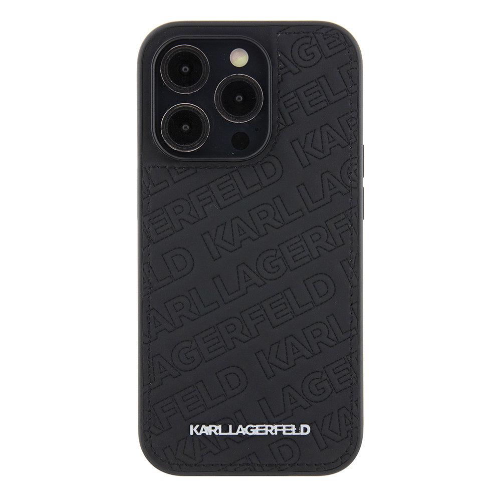 Futrola za Apple iPhone 15 Pro, Karl Lagerfeld, Diagonal Quilted K Pattern, Crna