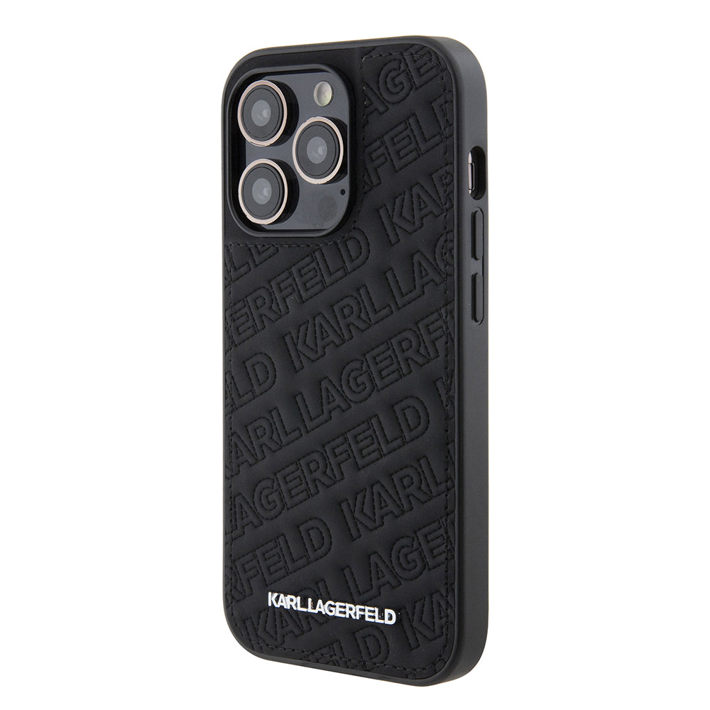Futrola za Apple iPhone 15 Pro, Karl Lagerfeld, Diagonal Quilted K Pattern, Crna