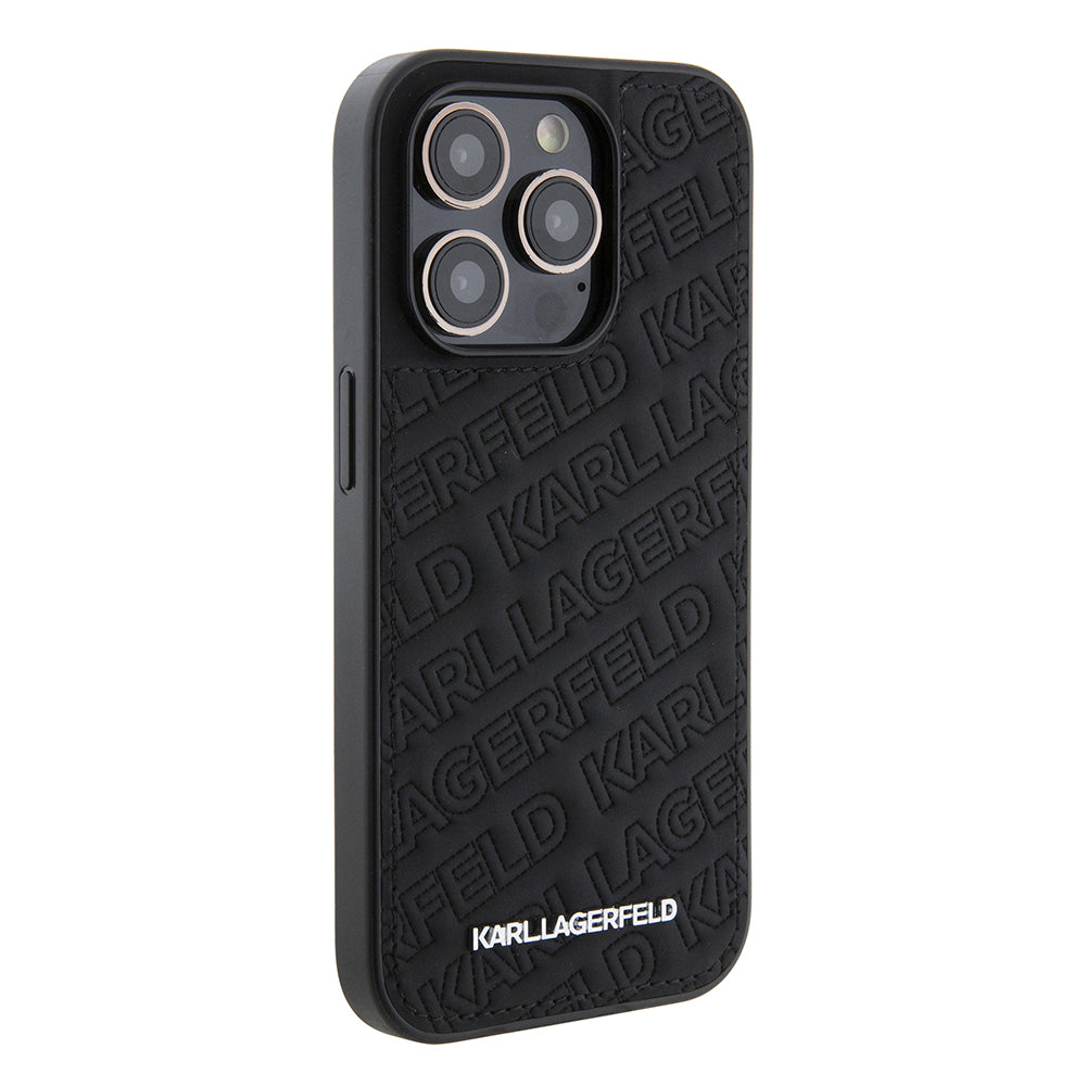 Futrola za Apple iPhone 15 Pro, Karl Lagerfeld, Diagonal Quilted K Pattern, Crna