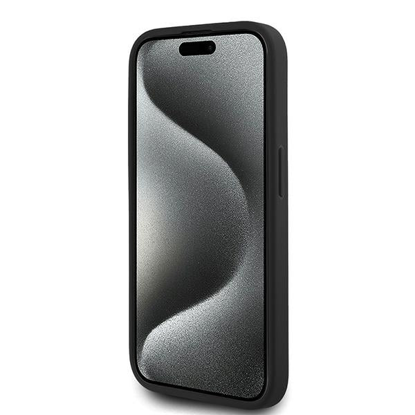 Futrola za Apple iPhone 15 Pro, Karl Lagerfeld, Diagonal Quilted Script, Crna
