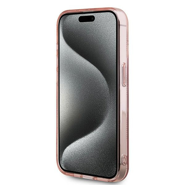 Futrola za Apple iPhone 15 Pro, Karl Lagerfeld, IML Luxury Monogram Choupette's Head, Roze